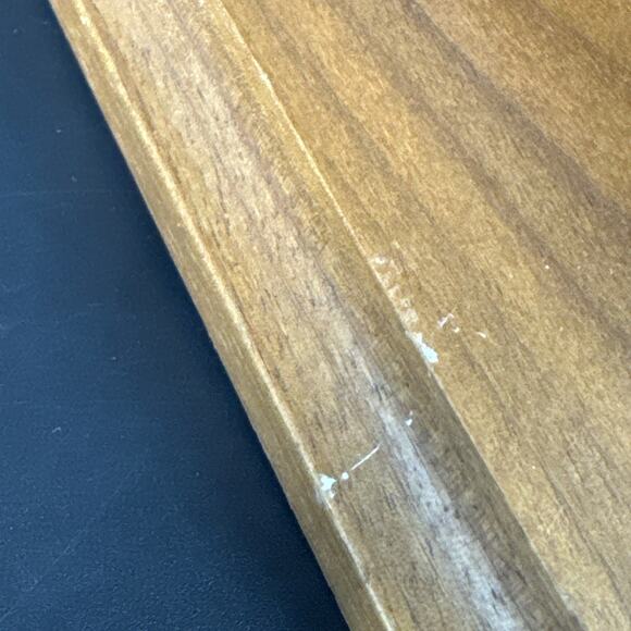 Vintage Cross Minimalist MCM Style Wood Brass Hanging Wall Plaque 11” - Picture 5 of 16